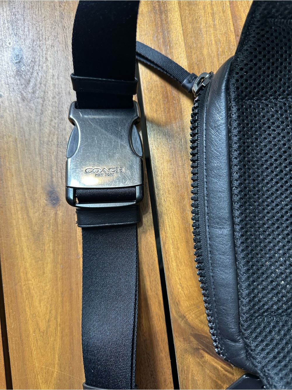Coach Mini Edge Black Leather Belt Bag/Sling Pack - Picture 9 of 9